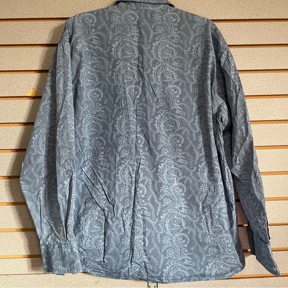 Roper Pearl Snap Long Sleeve Men’s Large Shirt Blue Paisley Western Cowboy Rodeo - Picture 2 of 6